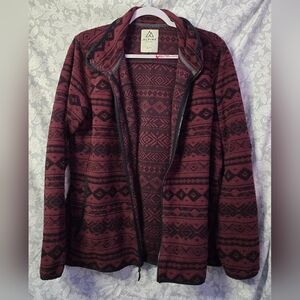 Alpine Women's Burgundy Patterned Ski Jacket
